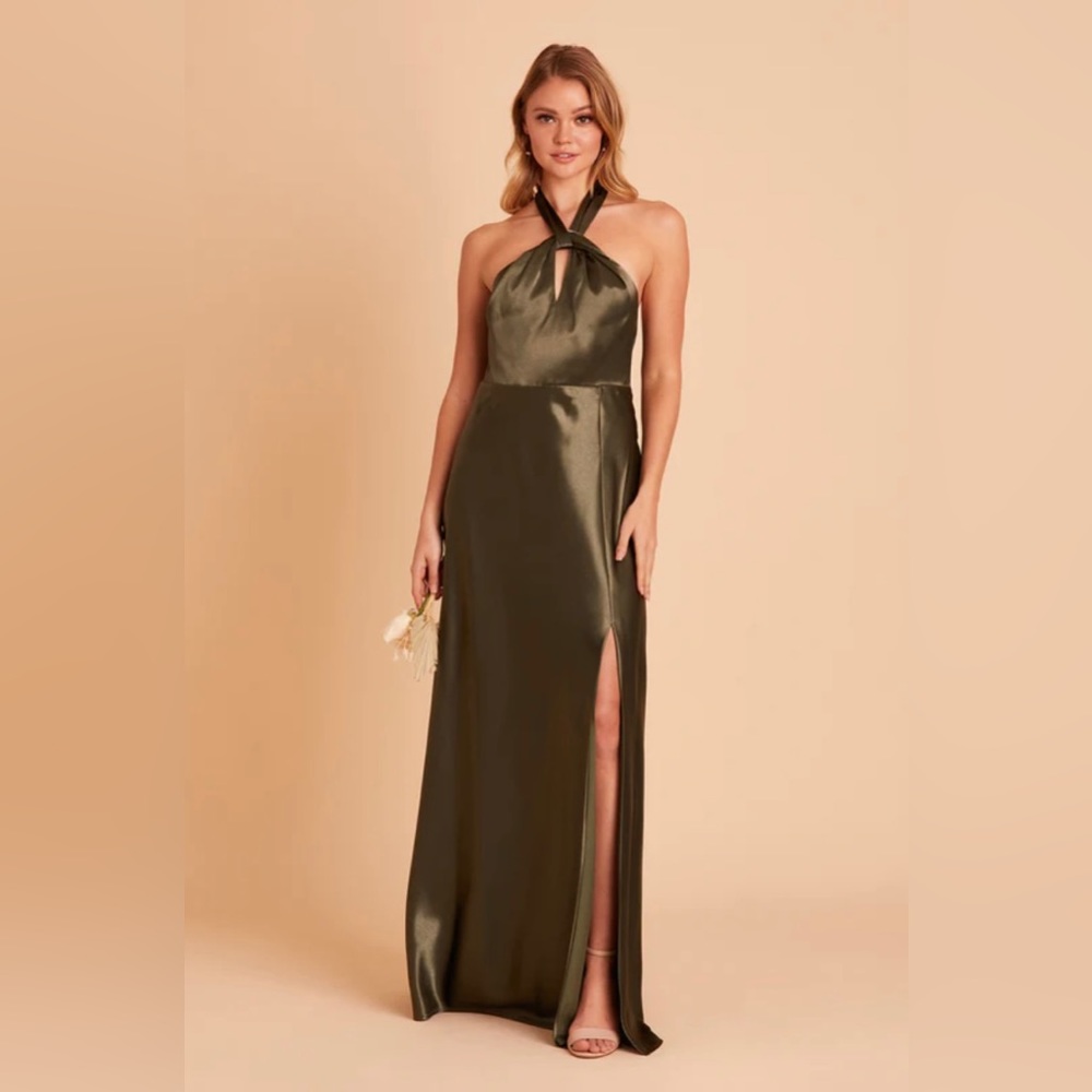 Birdy Grey Monica Satin Dress in Olive